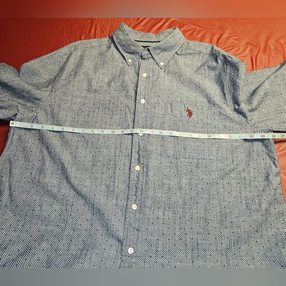 U.S. Polo Assn szXLT Blue Cotton Textured Denim Style Button Down E.U.C. - Picture 8 of 8